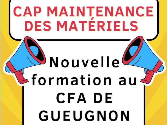 Nouvelle formation au CFA de Gueugnon à la rentrée de Septembre